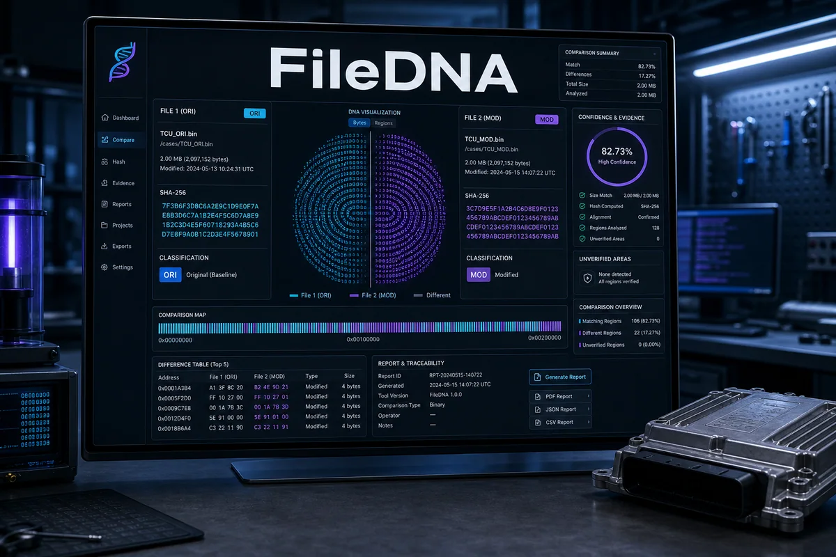 TuningSuite FileDNA — workflow visual